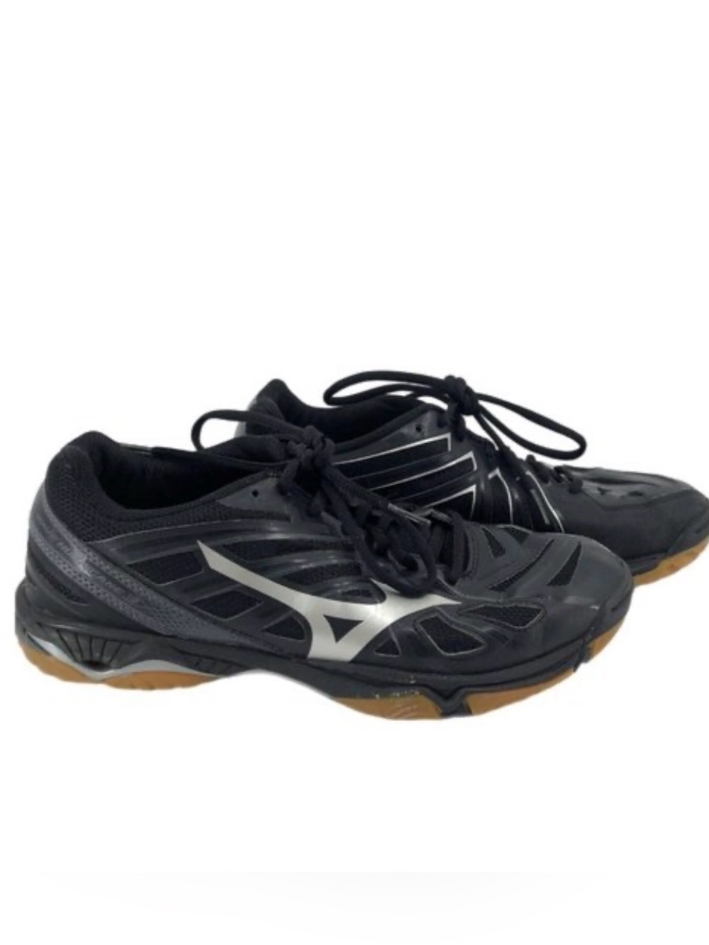 Mizuno Black and Gum-Effect Indoor Court Shoes